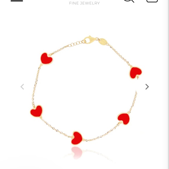 Yellow Gold Heart Bracelet - Picture 3 of 3